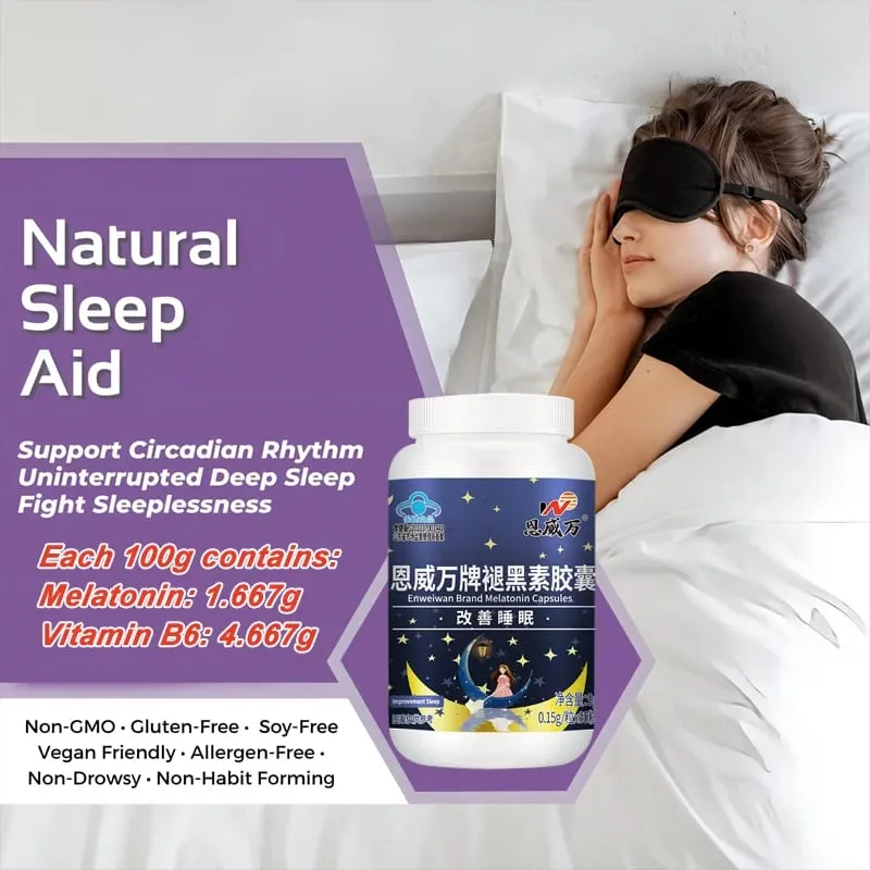 Melatonin Capsules Deep Sleep & Brain Cognition Extra Strength Liposomal Melatonin with Vitamin B6 double effect quality sleep — image 3