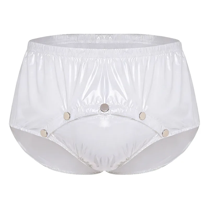Calzoncillos impermeables para hombre con botones de presión frontal, ropa interior adaptable antifugas, pantalones cortos para personas mayores con necesidades especiales