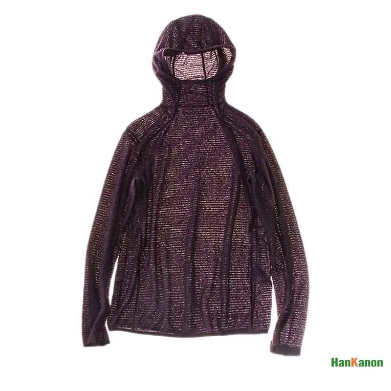 Thermolite® Lichtgewicht T-shirt met capuchon Thermische hoodie met lange mouwen voor heren voor wandelen, kamperen en fietsen Antistatisch en anti-pilling