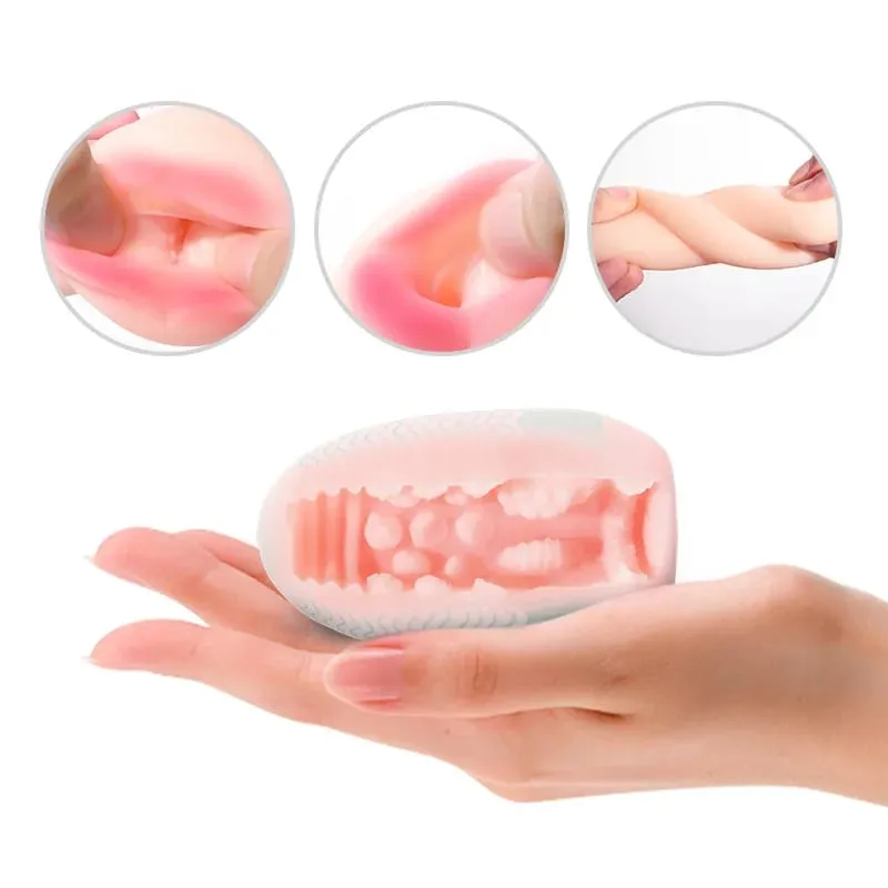 Cups Masturbator Egg Portable Stimulator Penis Massager Soft Rubber Adult Sex Toys for Men Realistic Vagina Pocket Pussy