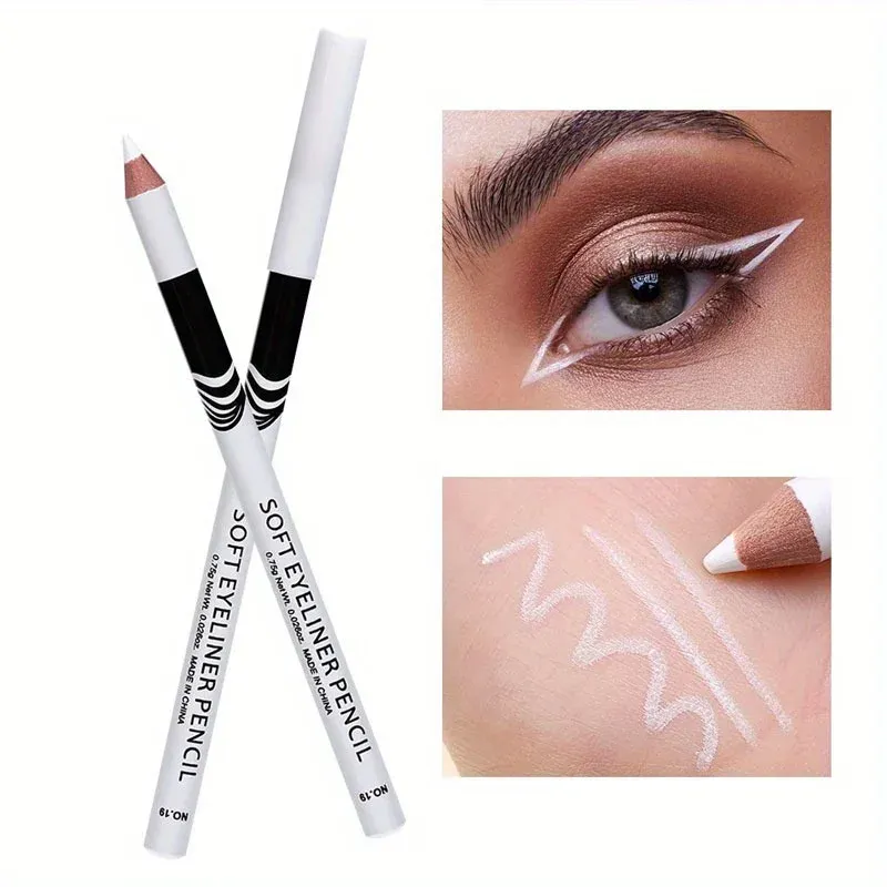 White Eyeliner Pencil Thick Slender Eyeliner Fast Drying Long Lasting Smudge Proof Eyeliner Pen Waterproof Women Makeup Cosmetic — image 2