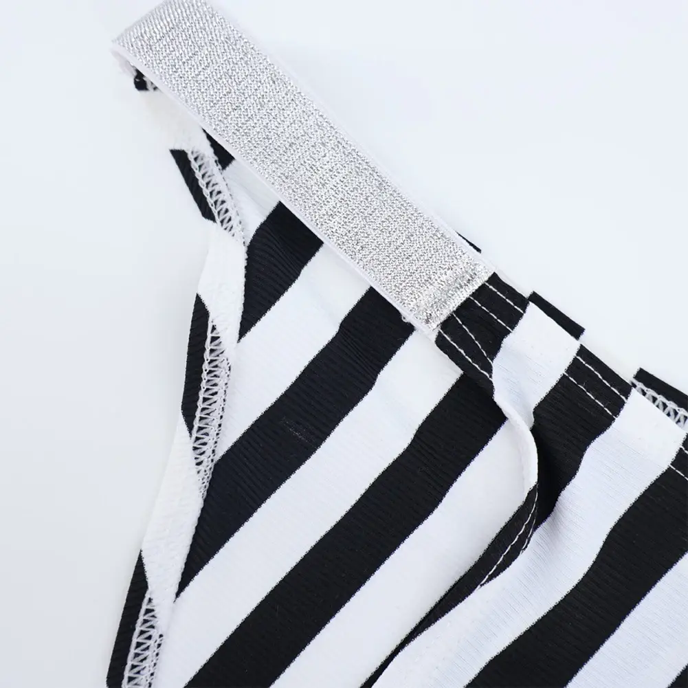 Comodi slip da uomo in lingerie bikini neri bianchi a righe intimo sportivo casual uomo tanga mutandine sospensorio — image 3