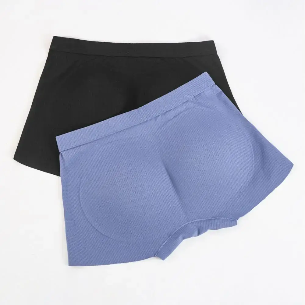 Fake Ass Men Boxers 3D Design Traceless Effect Mid-rise Underpants Solid Color U-convex Ergonomic Design Boxers Briefs