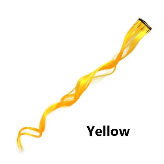 12 Colors Straight Curly Hair Synthetic Hairpieces Clip-In One Piece Pure Color Synthetic Hair Extension Pieces