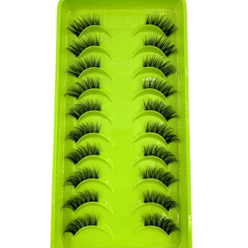 Black Eyelashes 10 Half Lashes Soft Natural Cat Eye Lashes Makeup Tool Extension Fluffy Faux Cils back-to-school season