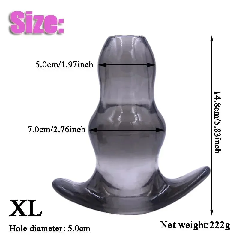5Sizes Hollow Soft Anal Plug Prostate Massager Butt Plug Enema Sex Toy for Women And Men Anal Dilator Sexual Enhancement Product — image 5