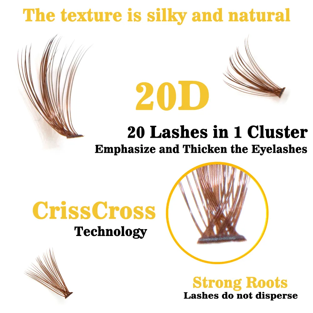 20D/30D Mink False Eyelashes Natural Soft Long Individual Cluster Eyelash Extension Professional Makeup Faux Eye Lashes