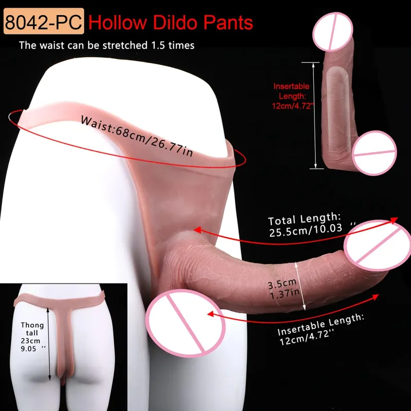 Pantalon gode creux à gros nœud pour hommes adultes, manchon de pénis à sangle, sous-vêtements pour Couples, plaisir sexuel, produits érotiques