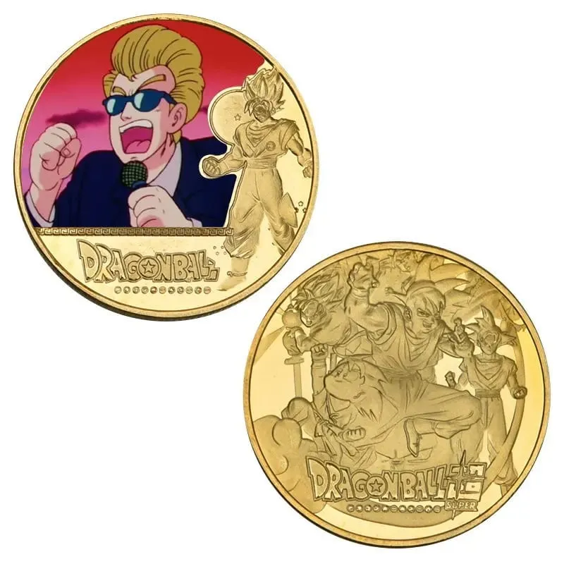 Dragon Ball Banhado A Ouro Moeda de Ouro Son Goku Vegeta Moedas Comemorativas Crianças Clássico Anime Periféricos Coleção Brinquedo Lembrança