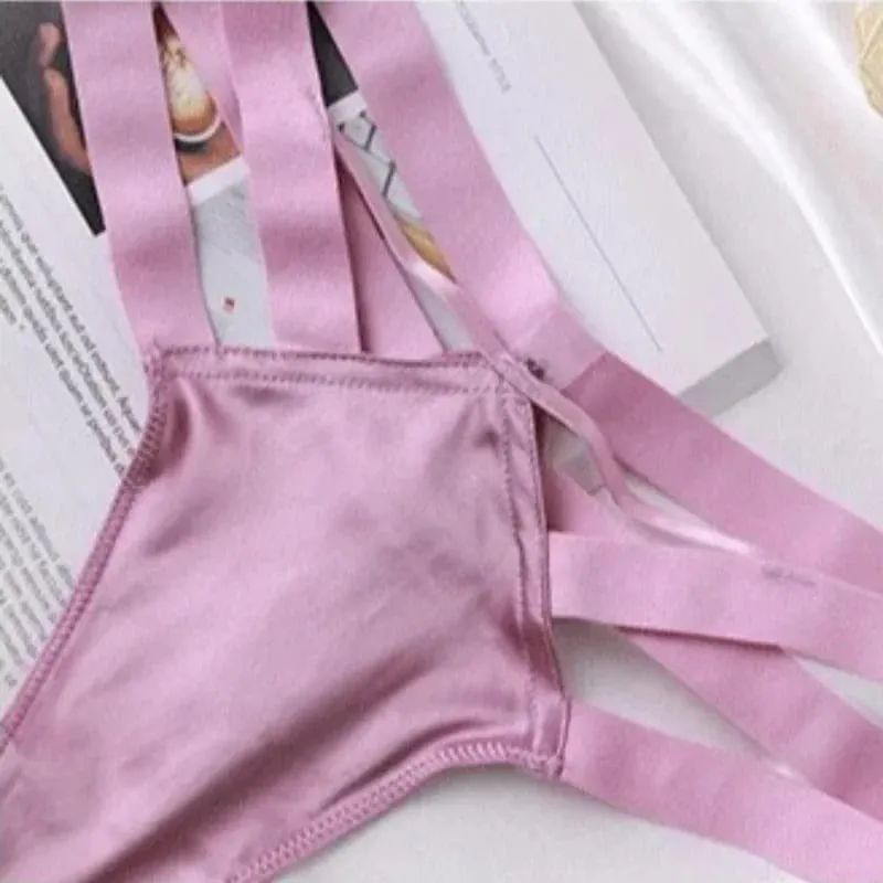 Ultratynd blonde BH og trusser Sexet Lingeri Undertøj Sæt Perspektiv Fristelse Sexet Gennemsigtig BH Sæt Fransk BH Pink 2025
