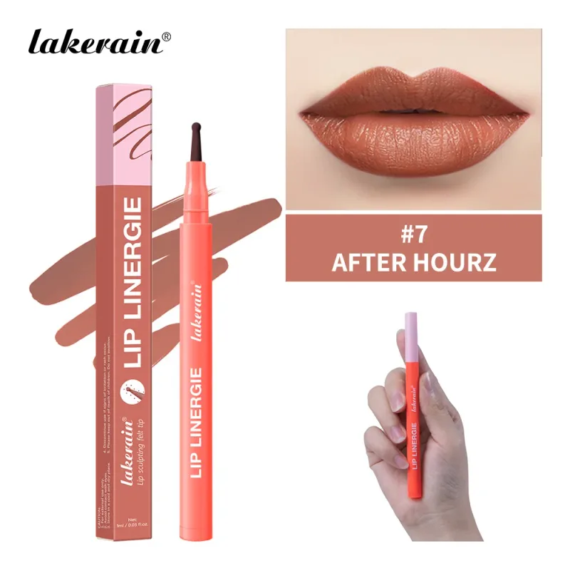 2-in-1 Lip Contour Lip Stain Pen Smudge-proof Non-stick Cup Moisturizing Lip Makeup Cosmetic Dual-Sided Tip Lip Stain & Liner — image 19