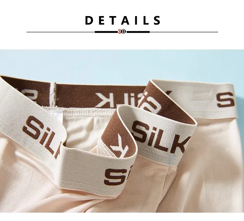 SuyaDream MEN Boxer Shorts 100%Natural Silk Healthy Solid Panties Natural Fabric Underwear