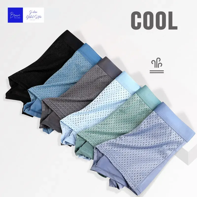 Clearance Men's Ice Silk Mesh Boxer Briefs Random Style Trunks Breathable Quick-Dry Sports Underwear Boxershorts Boys Underwear