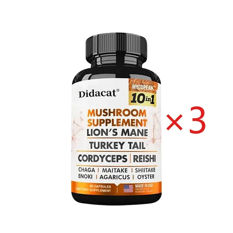 10x Mushroom Complex - Brain Nervous System Health and Memory Supplements Immunity Sleep Energy Mood Support — image 11