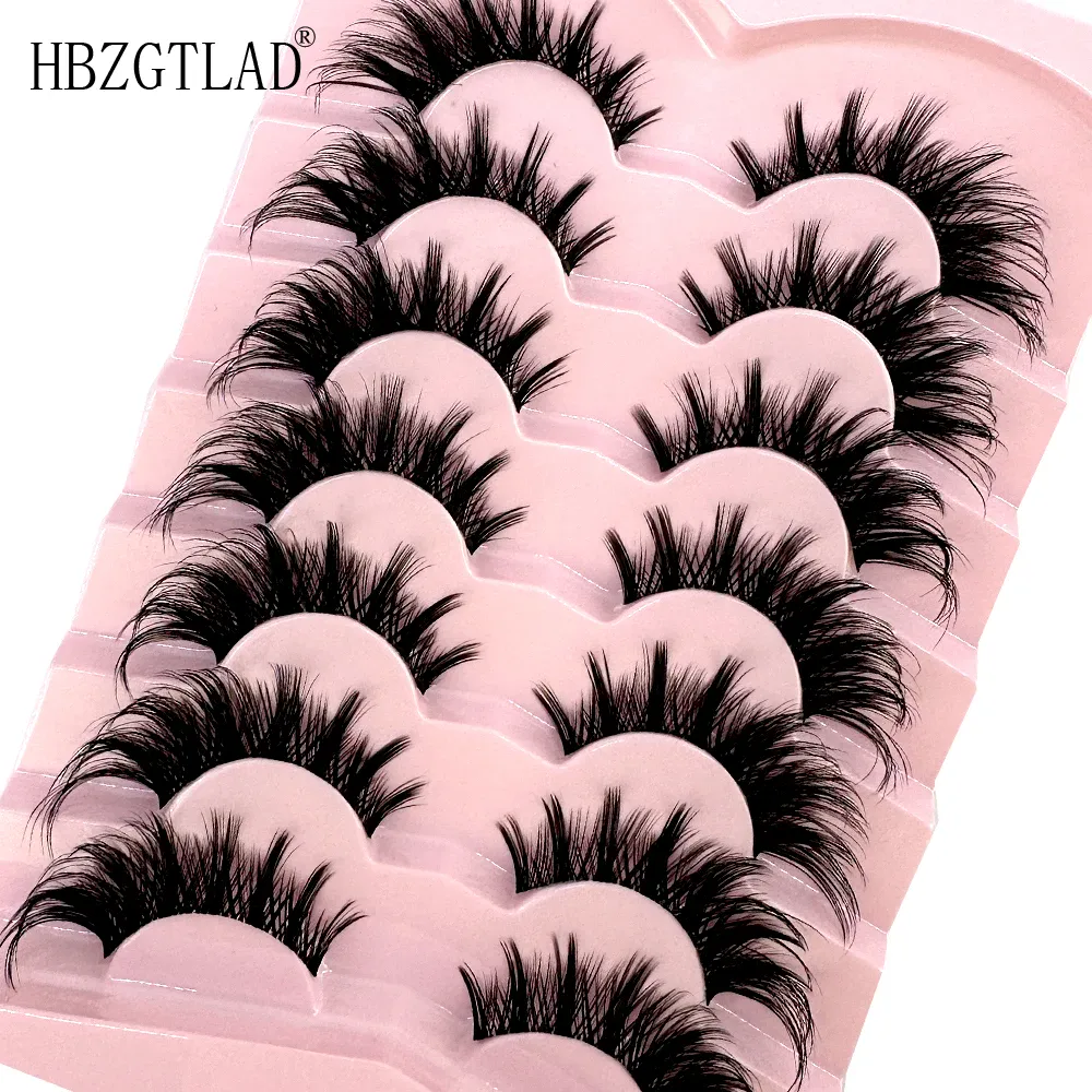 7/8PairsCat Eye Eyelashes manga Lashes 3D Clear Band Lashes naturalHalf Lashes End Eye Elongated Mink Eyelashes Fluffy Eyelashes — image 4