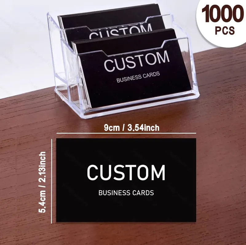 200/500/1000pcs Customizable Cards Personalized Business Cards with Acrylic Storage Box Matte Film Thank You Invitations