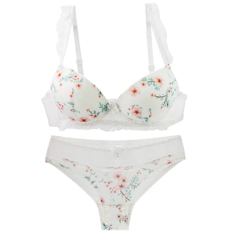 2023 novas senhoras sexy conjunto de sutiãs para grandes boops bcde copo arco floral roupa interior preto bege azul vermelho branco renda lingerie feminina