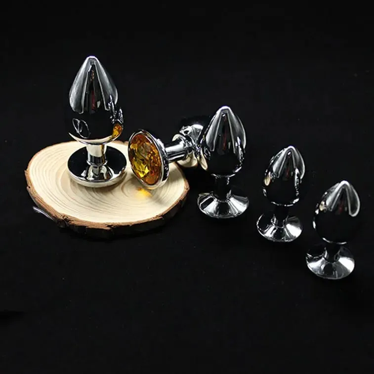 Petite Crystal Stainless Steel Silver Butt Plug Waterproof Round flared base hot Sex Products couples lover