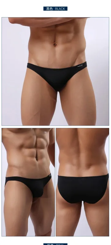 Ice Silk Seamless Briefs Man Bulge Pouch Underwear Sexy Translucent Panties Male Breathable Comfy Underpants Summer Lingerie