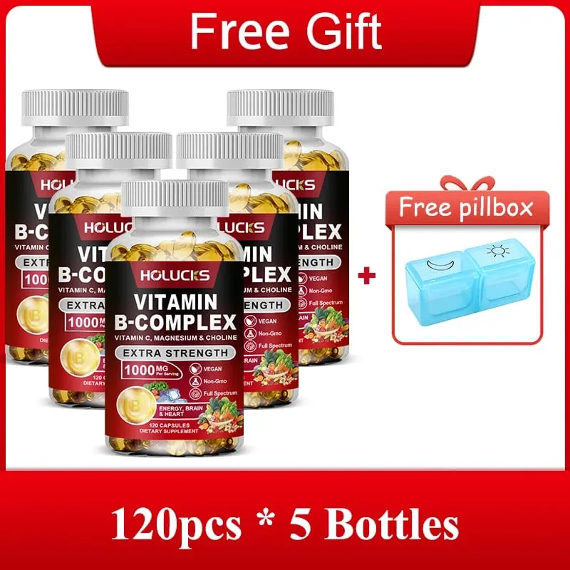 Yimiduk Premium Vitamin B Complex Capsules with Biotin & Folate Support Promotes Healthy Hair Skin & Hormone Balance Non-GMO