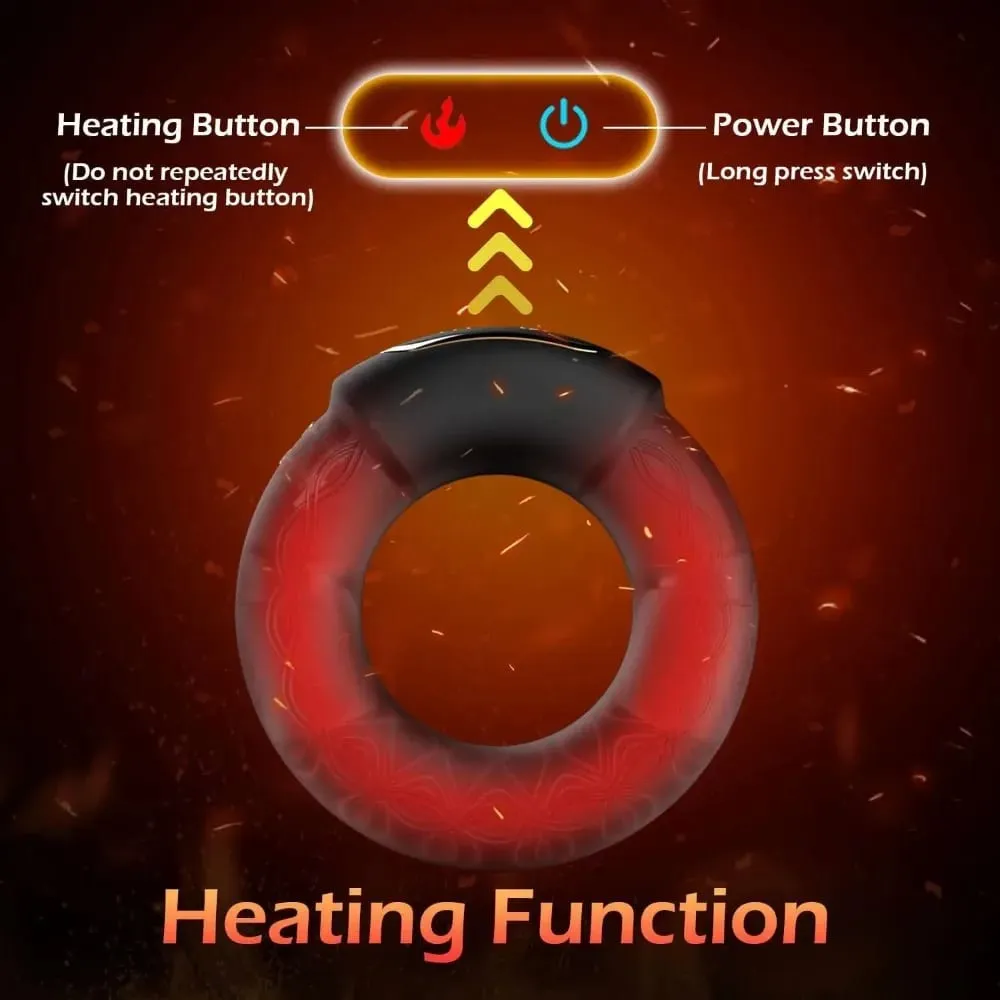 Vibrating Penis Cock Ring Penis erection Heating Vibrator Delay Ejaculation Penis massager 10-Frequency Vibration Men Sex Toys — image 5