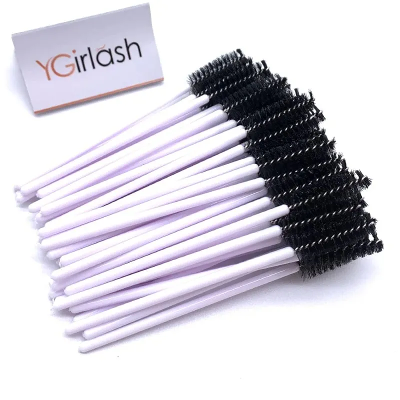 YGirlash 50 個ラッシュ白鳥クリスタルまつげアプリケーター使い捨てダイヤモンドハンドルナイロンマスカラワンドブラシ化粧品ツール
