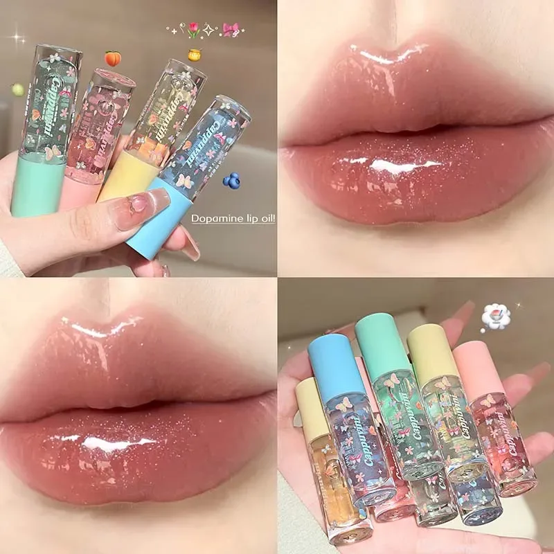 Moisturizing Water Light Lip Gloss Shimmer Transparent Jelly Mirror Lip Glaze Crystal Clear Hydrating Plumping Lip Gloss Makeup