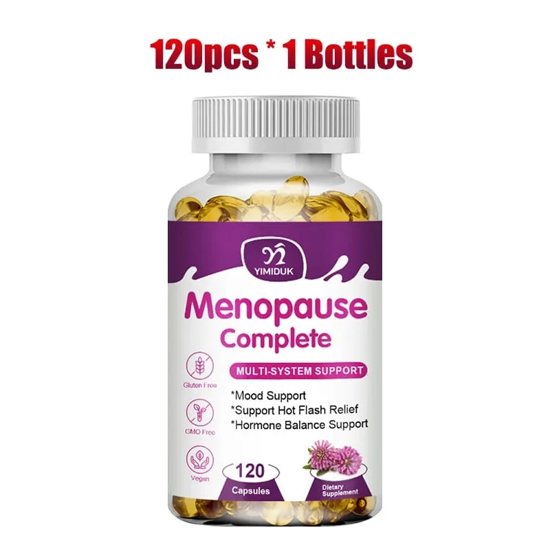 Buy 1 Get 1 Free! Menopause Complete Supplement for Hot Flash Relief Hormone Balance & Mood Soothes Joint Discomfort Vegan