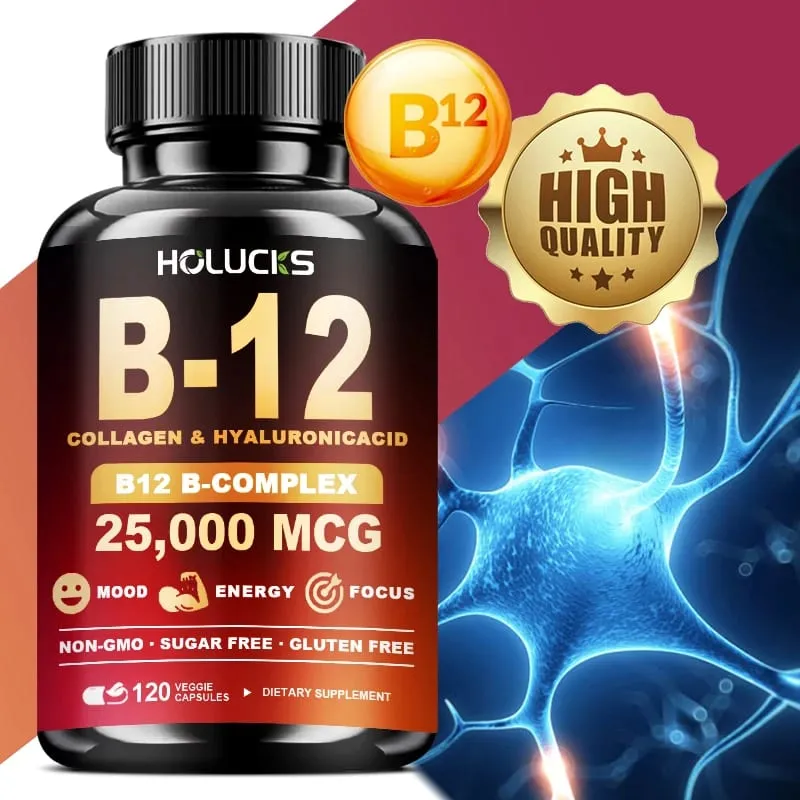 Vitamin B12 Complex Supplement Benefit Brain & Heart Function Support Memory Learning Metabolism Helps Boost Natural Energy