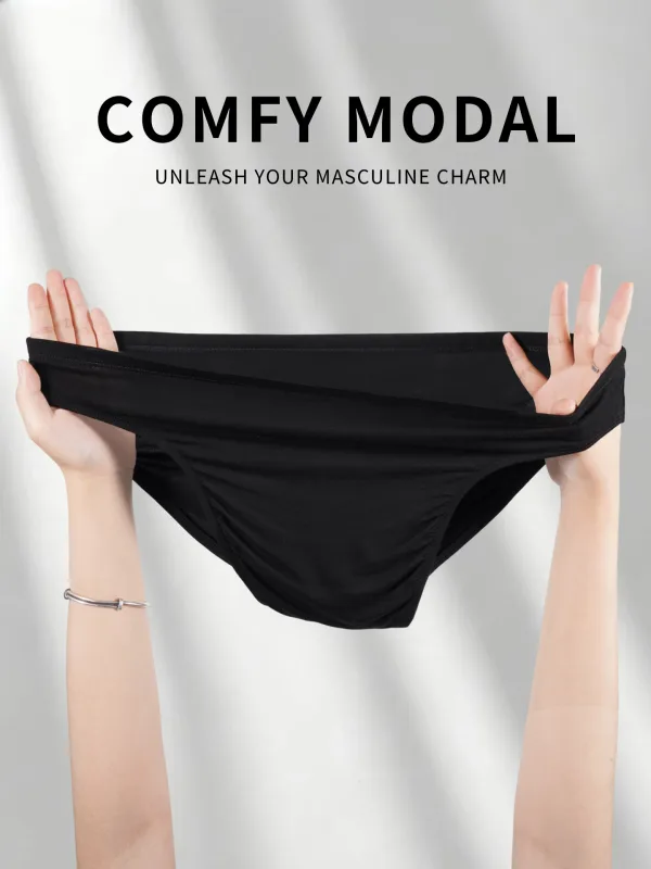 Men's Modal Ultra Thin Bare Feel Briefs, Low Rise High Elastic Breathable 3D Convex Pouch Underwear — image 24