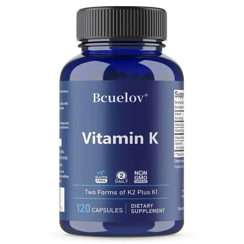 Vitamin K2 (MK-4 & MK-7) Capsules High Absorption Supplement for Bone Density Teeth Joint Cardiovascular & Immune Health