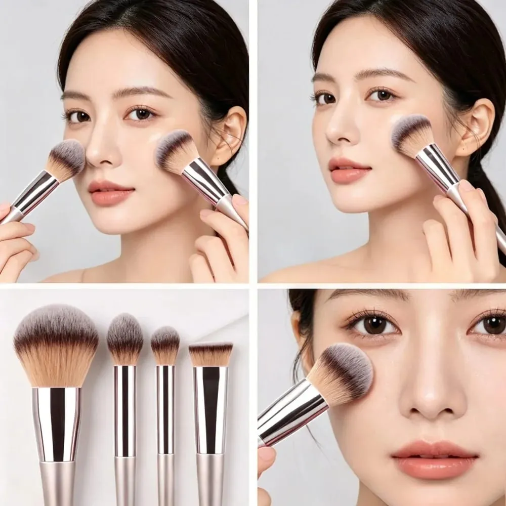 10 Makeup Brush Set Professional Foundation Concealer Powder Eyeshadow Blush Brush Blending Cosmetic Beauty Tool for Face & Eye — image 4