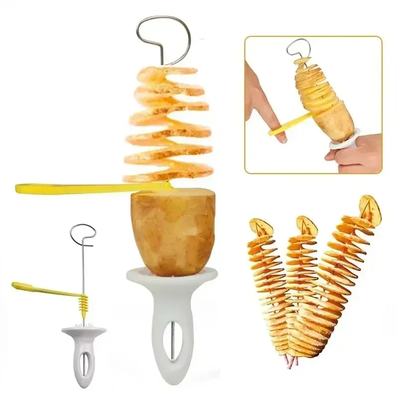 Kitchen Whirlwind Potato Spiral Cutter Potato Tower Making Machine Vegetable Slicer Vegetable Tools Accessories Gadgets