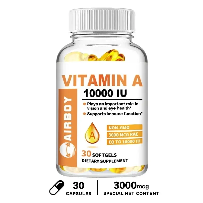 Vitamin A 10000IU - Supports Healthy Vision and Immune System Skin Health - Non-GMO Gluten FreeSupplements
