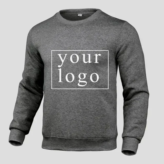 Your Own Design Brand Logo/Picture Personalized Custom Anywhere Men Women DIY Round neck long sleeved pulloverhoodie Fashion New