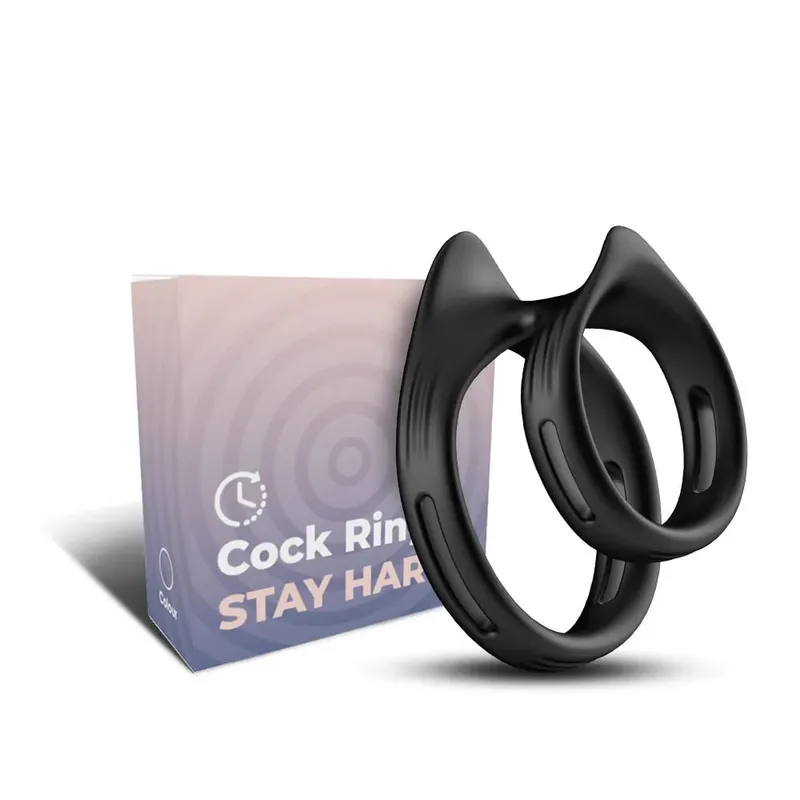 Silicone Double Ring Cock Penis Ring Adult Sex Toys For Men Time Delay Ejaculation Dick Restraint Semen Lock Ring Sex Supplies