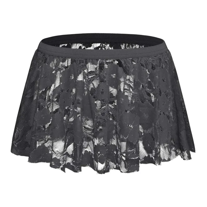 Heren effen kanten rok mesh doorzichtig voor lingerie laag voor opkomst geplooide rokken doorzichtige bodycon bodem voor feestavond