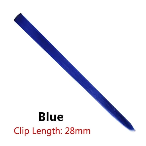 12 Colors Straight Curly Hair Synthetic Hairpieces Clip-In One Piece Pure Color Synthetic Hair Extension Pieces