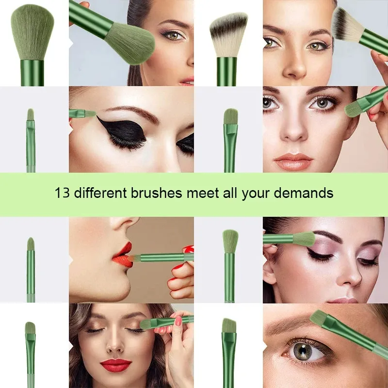 Professional 13PCS Makeup Brushes Set 2 Powder Puff Sponge for Cosmetics Foundation Blush Eyeshadow Blending Brush Beauty Tools — image 6