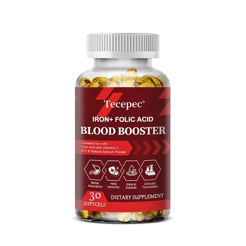 Iron + Folic Acid Supplement with Vitamin C B12 & Zinc Blood Strengthener Circulation Support Immune Support