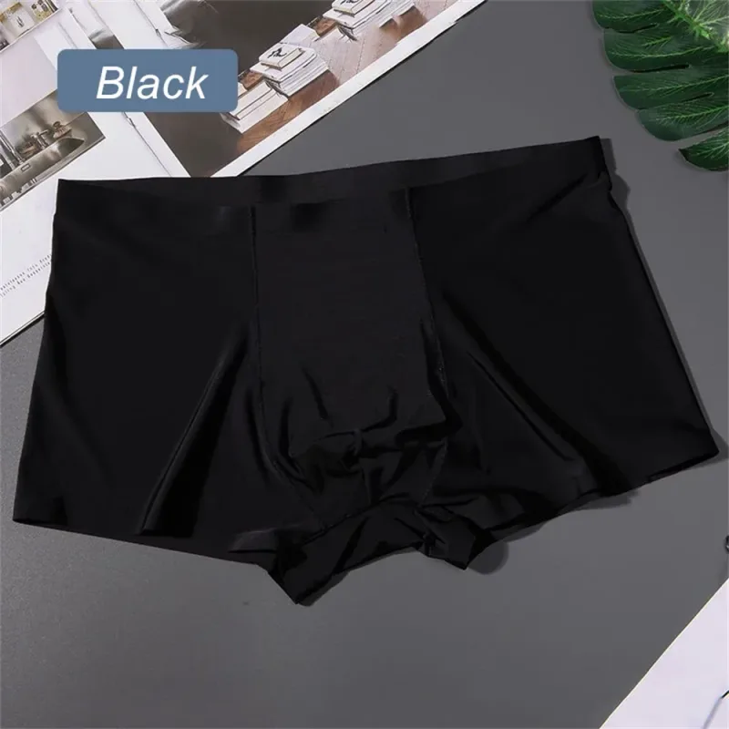 3PCS Hohe Qualität männer Eis Seide Unterwäsche Sommer Dünne Atmungsaktive Nahtlose Höschen Sexy Männliche Unterhose Plus Größe