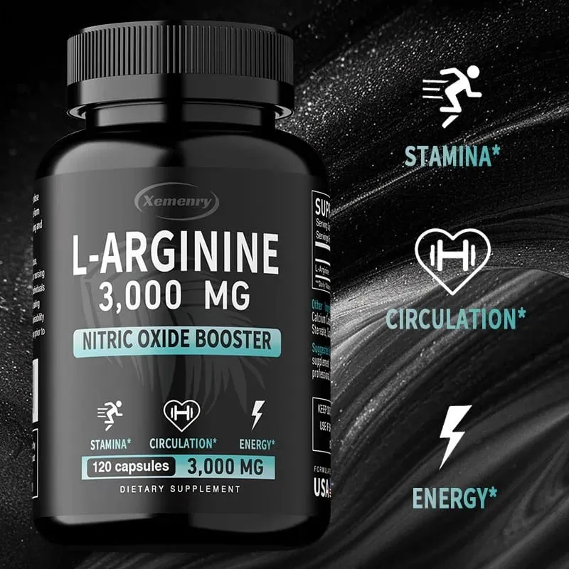 L-Arginine 3000mg - Supports Muscle Growth Vascular Function Boosts Energy Improves Endurance and Promotes Blood Circulation — image 2