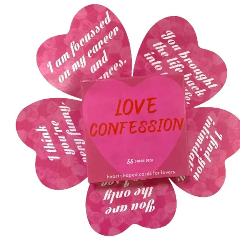 Love Confession Oracle Deck A 55 Cards Heart Shaped cards Love Keywords Meaning For Lovers English Board Games Divination Fate