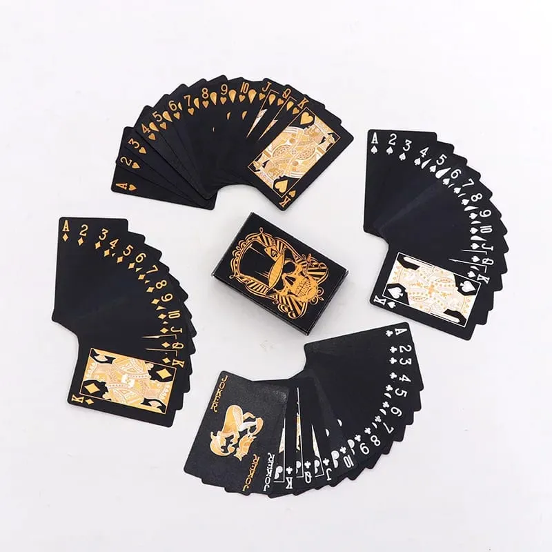 Black Golden Silver Skull Playing Card Game Card Group Waterproof Poker Suit Magic Dmagic Package Board Game Gift Collection — image 8