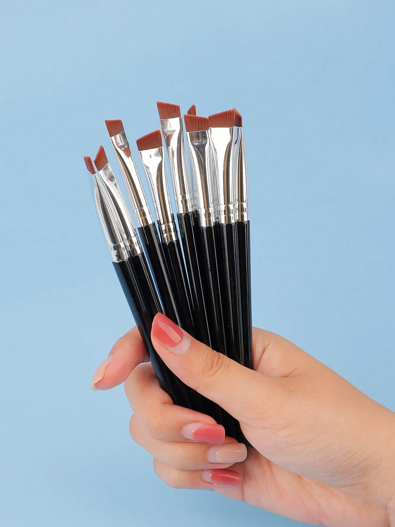 10 Pieces Angled Eyebrow Brushes Eyebrow Tint Brush Flat Tapered Eyebrow Concealer Brush Eye Makeup Brushes — image 2