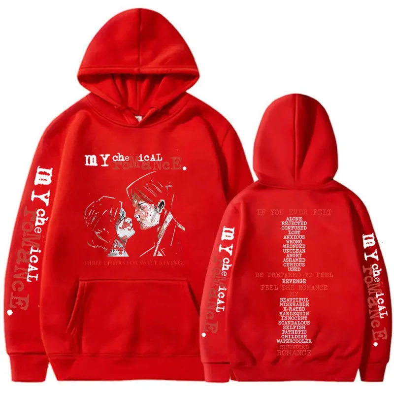 Rock Band My Chemical Romance Hoodies Three Cheers for Sweet Revenge Gothic Hooded Sweatshirts Men's Women Oversized Pullovers
