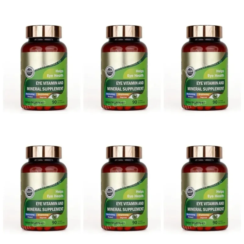 Capsule di vitamine per gli occhi con luteina con zeaxantina e zinco Integratore nutrizionale quotidiano per gli occhi Supporto per la salute degli occhi per adulti Flacone da 90 pezzi