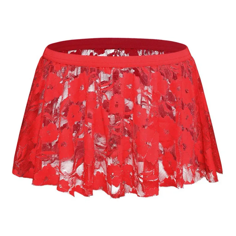 Heren effen kanten rok mesh doorzichtig voor lingerie laag voor opkomst geplooide rokken doorzichtige bodycon bodem voor feestavond