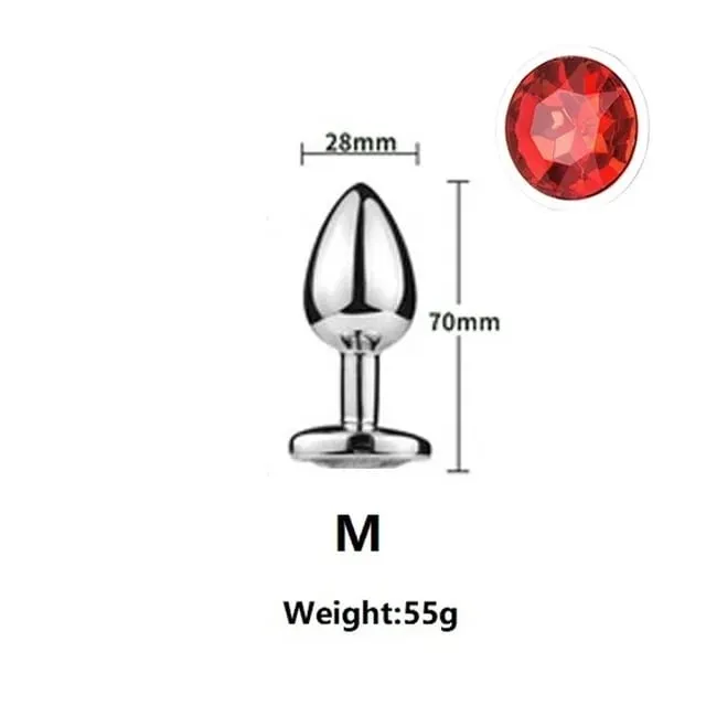 Small Size Metal Anal Beads Butt Plug Mini Rainbow Rose gold Butt Plug Crystal Jewelry Trainer Anal Dildo Masturbation Sex Toy