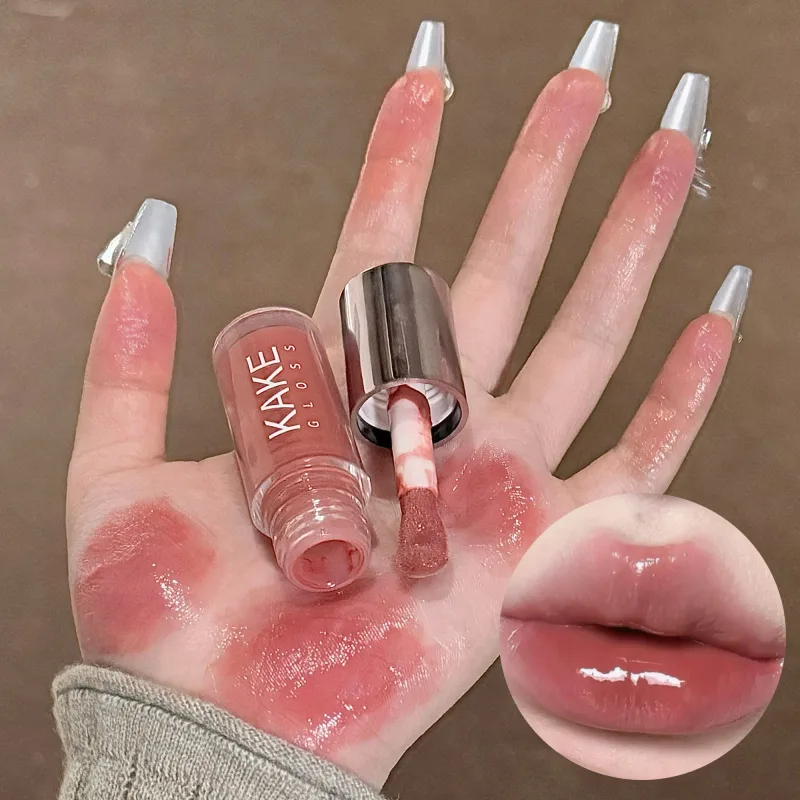 Mirror Liquid Lipstick Moisturizing Jelly Brown Water Light Lip Glaze Sexy Lip Gloss Long Lasting Nude Lip Tint Makeup Cosmetics